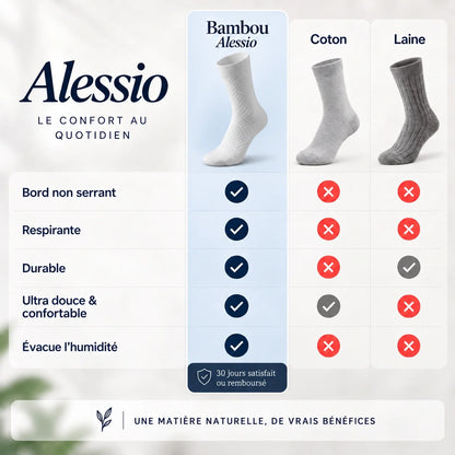 Chaussettes Alessio mi-hautes en fibre de bambou premium